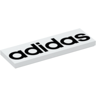 Visuel indicatif Rebrickable de Tuile 2 x 6 avec motif imprimé noir 'adidas' (Tile 2 x 6 with Black 'adidas' Print)