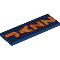 Visuel indicatif Rebrickable de Tuile 2 x 6 avec motif imprimé Signe Néon Rouge/Orange 'JAZZ' (Tile 2 x 6 with Red/Orange Neon Sign 'JAZZ' Print)