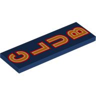 Visuel indicatif Rebrickable de Tuile 2 x 6 avec motif imprimé orange 'CLUB' (Tile 2 x 6 with Orange 'CLUB' Print)