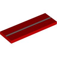 Visuel indicatif Rebrickable de Tuile 2 x 6 avec motif imprimé à rayures argentées (Tile 2 x 6 with Silver Stripe Print)