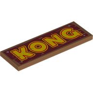 Visuel indicatif Rebrickable de Tuile 2 x 6 avec motif imprimé 'KONG' (Tile 2 x 6 with 'KONG' Print)
