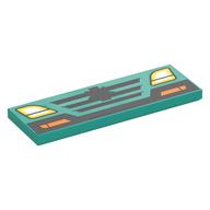Visuel indicatif Rebrickable de Tuile 2 x 6 avec avant de voiture, phares, gril, motif imprimé étoile de vie (Tile 2 x 6 with Car Front, Headlights, Grill, Star of Life Print)