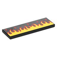 Visuel indicatif Rebrickable de Tuile 2 x 6 avec motif imprimé Flammes rouges et jaunes (Tile 2 x 6 with Red and Yellow Flames Print)