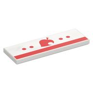 Visuel indicatif Rebrickable de Tuile 2 x 6 avec bande rouge, pois, motif imprimé feuille (Tile 2 x 6 with Red Stripe, Dots, Leaf Print)