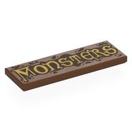 Visuel indicatif Rebrickable de Tuile 2 x 6 avec motif imprimé beige 'Monsters' (Tile 2 x 6 with Tan 'Monsters' Print)