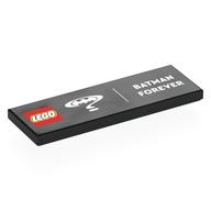 Visuel indicatif Rebrickable de Tuile 2 x 6 avec 'LEGO', 'batman forever', logo Batman blanc, motif imprimé point d'interrogation (Tile 2 x 6 with 'LEGO', 'BATMAN FOREVER", White Batman Logo, Question Mark Print)