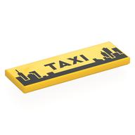 Visuel indicatif Rebrickable de Tuile 2 x 6 avec motif imprimé City Skyline noir 'TAXI' (Tile 2 x 6 with black 'TAXI', City Skyline Print)