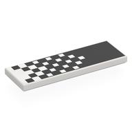 Visuel indicatif Rebrickable de Tuile 2 x 6 avec motif à damier Passage du blanc au noir imprimé (Tile 2 x 6 with Checkered Pattern Transitioning from White to Black Print)