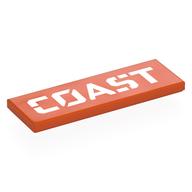 Visuel indicatif Rebrickable de Tuile 2 x 6 avec motif imprimé blanc 'COAST' (Tile 2 x 6 with White 'COAST' Print)
