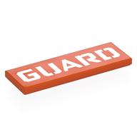 Visuel indicatif Rebrickable de Tuile 2 x 6 avec motif imprimé blanc 'GUARD' (Tile 2 x 6 with White 'GUARD' Print)