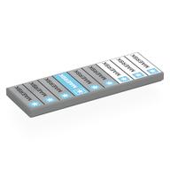 Visuel indicatif Rebrickable de Tuile 2 x 6 avec motif imprimé gris, bleu azur, blanc mersk conteneurs d'expédition (Tile 2 x 6 with Grey, Azure, White MEARSK Shipping Containers Print)