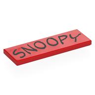 Visuel indicatif Rebrickable de Tuile 2 x 6 avec motif imprimé noir 'SNOOPY' (Tile 2 x 6 with Black 'SNOOPY' Print)