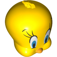 Tête de minifigurine Motif imprimé Tweety spécial (Minifig Head Special, Tweety Print)