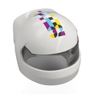 Casque, Formule 1 avec motif Visière transparent-Noir avec '32', Magenta/azur/Jaune/Noir (Helmet, Formula 1 with Trans-Black Visor Pattern with '32', Magenta/Azure/Yellow/Black Shapes Print)