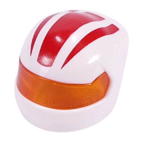 Visuel indicatif Rebrickable de Casque, Formule 1 avec motif Visière orange · transparent et motif imprimé Rayures Rouges (Helmet, Formula 1 with Trans-Orange Visor Pattern and Red Stripes Print)