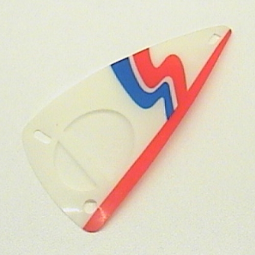Visuel indicatif Rebrickable de Voile, triangulaire, 6 x 12 avec blanc, rouge & bleu imprimé à rayures ondulées (Sail, Triangular, 6 x 12 with White, Red & Blue Wavy Stripe Print)