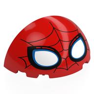 Visuel indicatif Rebrickable de Dôme 6 x 3 x 3 Demi avec sangles bleu foncé, motif imprimé Spider-Man yeux blanc/bleu (Dome 6 x 3 x 3 Half with Dark Blue Webbings, White/Blue Spider-Man Eyes Print)