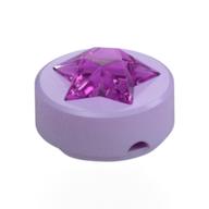 Visuel indicatif Rebrickable de Tuile ronde 1 x 1 avec étoile rose transparent-brillant moulée (Tile Round 1 x 1 with Molded Trans-Bright Pink Star)