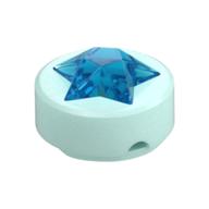 Visuel indicatif Rebrickable de Tuile ronde 1 x 1 avec étoile bleue transparent-sombre moulée (Tile Round 1 x 1 with Molded Trans-Dark Blue Star)