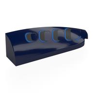 Visuel indicatif Rebrickable de Brique ronde, courbé double 1 x 4 avec tenon Entaille droite avec motif imprimé Noir Vents (Brick Round, Curved Double 1 x 4 with Stud Notch Right with Black Vents Print)