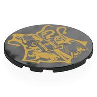 Visuel indicatif Rebrickable de Tuile ronde 6 x 6 avec motif imprimé symbole Poudlard or (Tile Round 6 x 6 with Gold Hogwarts Symbol Print)