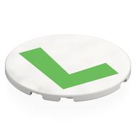 Visuel indicatif Rebrickable de Tuile ronde 6 x 6 avec motif imprimé vert vif 'L' (Tile Round 6 x 6 with Bright Green 'L' Print)