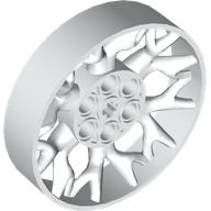 Visuel indicatif Rebrickable de Roue 7 x 7 avec centre trou pour axe, 6 trous de goupille, rayons incurvés (Wheel 7 x 7 with Center Axle Hole, 6 Pin Holes, Curved Spokes)