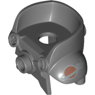 Espace d'armure de vêtements de nuque minifigurine avec la protection de l'épaule et le dos haut avec argent et cuivre logo de l'espace classique sur le motif imprimé épaule gauche (Minifig Neckwear Armour Space with Shoulder Protection and High Back with Silver and Copper Classic Space Logo on Left Shoulder Print)