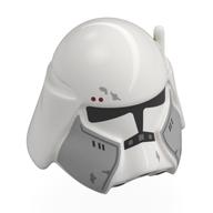 Casque, clone commandant avec visière noire, marques gris bleuté clair, motifs imprimés de points rouges foncés (Helmet, Clone Commander with Black Visor, Light Bluish Grey Markings, Dark Red Dots Print)