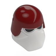 Casque, marine galactique avec visière noire, motif imprimé haut rouge foncé (Helmet, Galactic Marine with Black Visor, Dark Red Top Print)