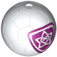 Visuel indicatif Rebrickable de Sport football / basket-bille avec motif imprimé cœur et étoile magenta (Sports Soccer / Basket Ball with Magenta Outlined Heart and Star Print)