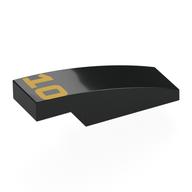 Visuel indicatif Rebrickable de Brique courbée 3 x 1 x 2/3 avec motif imprimé or '10' (Brick Curved 3 x 1 x 2/3 with Gold '10' Print)