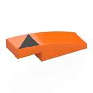Visuel indicatif Rebrickable de Brique courbée 3 x 1 x 2/3 avec motif imprimé Triangle noir (Brick Curved 3 x 1 x 2/3 with Black Triangle Print)