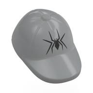 Chapeau / casquette courte courbe Bill tiré vers le bas avec coutures et motif imprimé araignée noire (Hat / Cap Short Curved Bill Pulled Down with Seams and Black Spider Print)