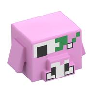 Tête de minifigurine Spécial, Cube Hog avec coulis blanc, vert, crâne, motif : yeux (Minifig Head Special, Cube Hog with White Snout, Green, Skull, Eyes Print)