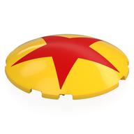 Visuel indicatif Rebrickable de Brique ronde courbé 6 x 6 x 1 avec motif imprimé rouge Star (Brick Round Curved 6 x 6 x 1 with Red Star Print)