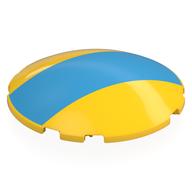 Visuel indicatif Rebrickable de Brique ronde incurvée 6 x 6 x 1 avec motif imprimé azur foncé (Brick Round Curved 6 x 6 x 1 with Dark Azure Stripe Print)