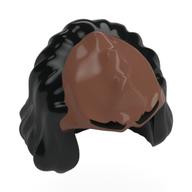 Tête, klingon crêtes crâniennes, cheveux mi-longueur motif noir (Head Top, Klingon Cranial Ridges, Hair Mid-Length Black Pattern)