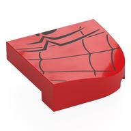 Visuel indicatif Rebrickable de Brique ronde, courbé 4 x 4, sans tenons avec toile d'araignée et moitié du logo Spider-Man (Brick Round, Curved 4 x 4, No Studs with Spider Web, and Half of Spider-Man Logo Print)