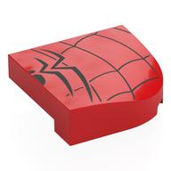 Visuel indicatif Rebrickable de Brique ronde, courbé 4 x 4, sans tenons avec toile d'araignée et moitié du logo Spider-Man (Brick Round, Curved 4 x 4, No Studs with Spider Web, and Half of Spider-Man Logo Print)