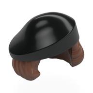 Visuel indicatif Rebrickable de Cheveux et chapeau, mi-longueur avec motif Béret noir (Hair and Hat, Mid-Length with Black Beret Pattern)