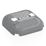 Visuel indicatif Rebrickable de Brique ronde, courbée 4 x 4, motif imprimé visage géodude (Brick Round, Curved 4 x 4, Geodude Face Print)