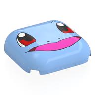 Visuel indicatif Rebrickable de Brique ronde, courbé 4 x 4 avec Squirtle Face, yeux rouges/noirs, bouche ouverte, motif imprimé Langue rose foncé (Brick Round, Curved 4 x 4 with Squirtle Face, Red/Black Eyes, Open Mouth, Dark Pink Tongue Print)