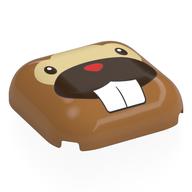 Visuel indicatif Rebrickable de Brique ronde, courbé 4 x 4, Motif imprimé Bidoof Face (Brick Round, Curved 4 x 4, Bidoof Face Print)