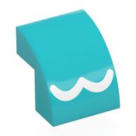 Visuel indicatif Rebrickable de Brique courbée 2 x 2 x 1 2/3 avec motif imprimé en ligne ondulée blanche (Brick Curved 2 x 2 x 1 2/3 with White Wavy Line Print)