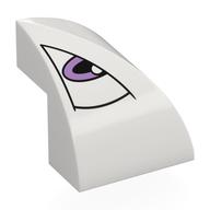 Visuel indicatif Rebrickable de Brique courbée double 2 x 2 x 1 coin 2/3 avec œil, Lavande pupille, Motif imprimé à droite (Brick Curved Double 2 x 2 x 1 2/3 Corner with Eye, Lavender Pupil, Right Print)