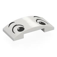 Visuel indicatif Rebrickable de Brique courbée 4 x 2 doubles avec yeux noirs, motif imprimé sourcils (Brick Curved 4 x 2 Double with Black Eyes, Eyebrows Print)