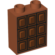 Visuel indicatif Rebrickable de Duplo brique 1 x 2 x 2 avec motif imprimé barre de chocolat (Duplo Brick 1 x 2 x 2 with Chocolate Bar Print)