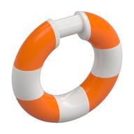 Visuel indicatif Rebrickable de Anneau avec barre (conservateur de vie) avec motif orange (Ring with Bar (Life Preserver) with Orange Pattern)