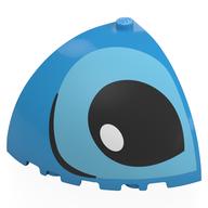 Visuel indicatif Rebrickable de Brique coin rond 5 x 5 x 3 1/3 quart dôme haut avec œil noir et moyen azur gauche motif imprimé (Brick Round Corner 5 x 5 x 3 1/3 Quarter Dome Top with Black and Medium Azure Eye Left Print)
